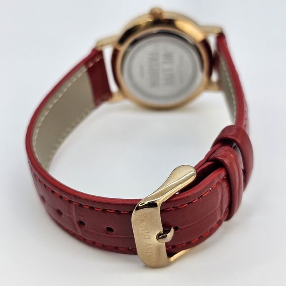 Daisy Dixon London Women Watch 34MM Gold Dial‎ New Red Leather Bands New Battery main image 7